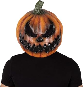 Ghoulish Productions Dark Pumpkin Latex Mask. Pumpkin Mask Halloween. Adult Mask One Size. Zombies Line. Ideal for use in Halloween costumes parties, pranks, festivals