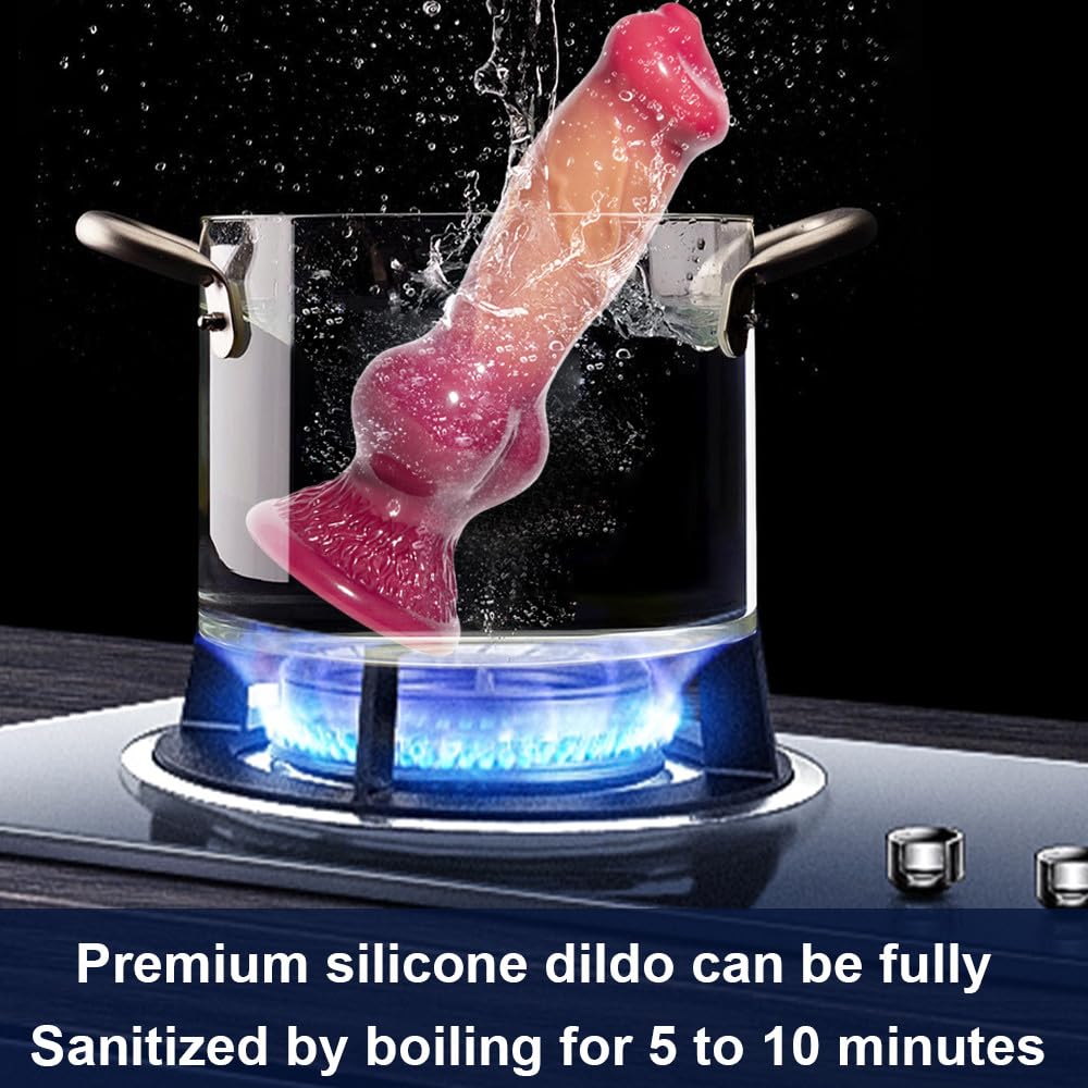 Enorme consolador de nudo largo 33 cm Fantasy Monster Wolf Dildo para hombres Wolf Dildo Extra Large Alien XXL Dildo G Spot Masaje Dildos gruesos para adultos entusiastas de los juguetes