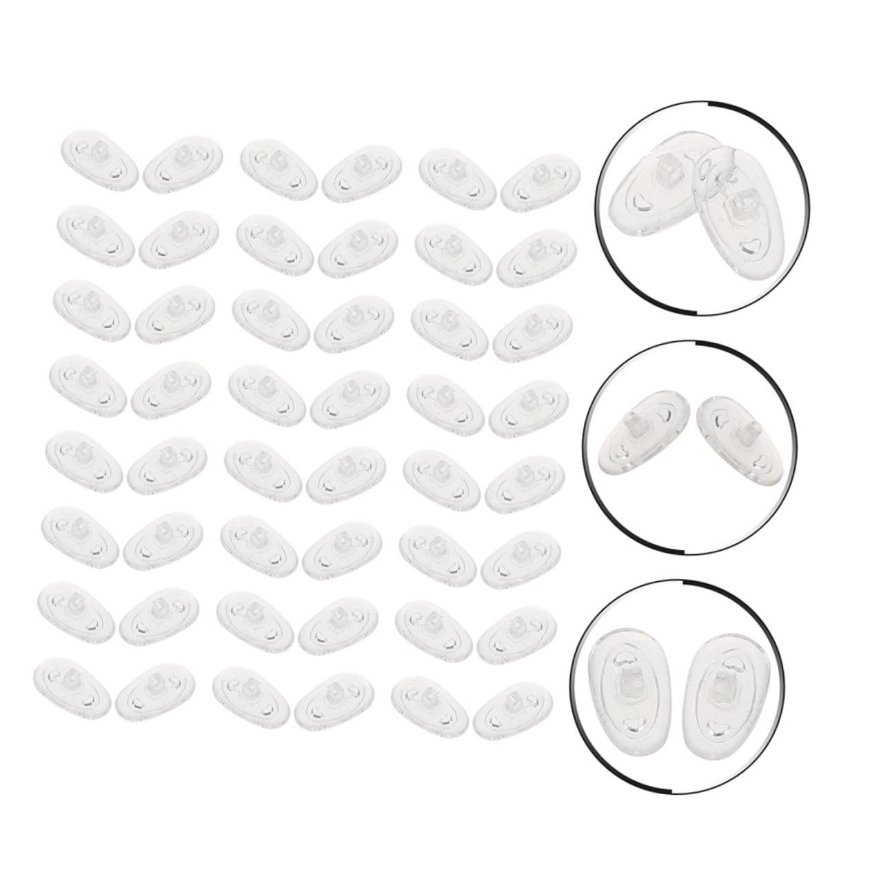 SOIMISS Accessoires Antidérapants en Silicone 30 Paires de Coussinets Nasaux Pratiques pour Lunettes pour Fixer les Verres, Adaptés pour Usage Professionnel