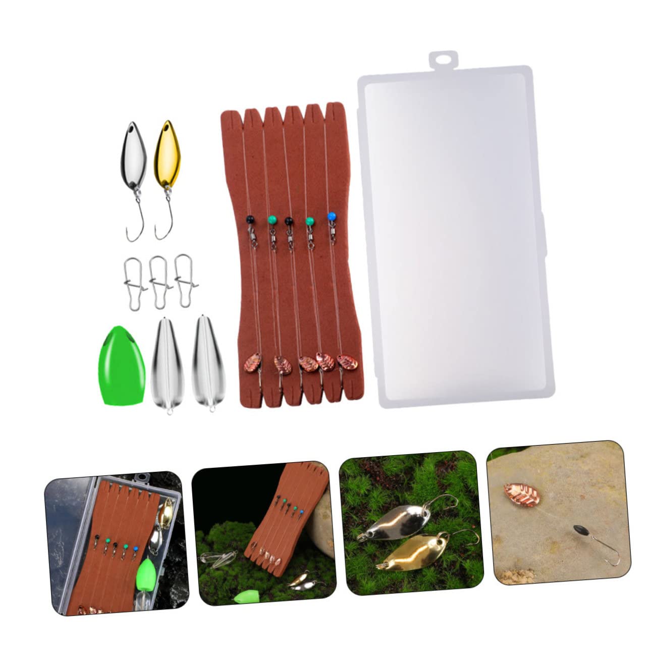 SUPVOX 4juegos Señuelos De Cucharilla para Pesca De Trucha Kit Completo Color y Accesorios para Pesca Agua
