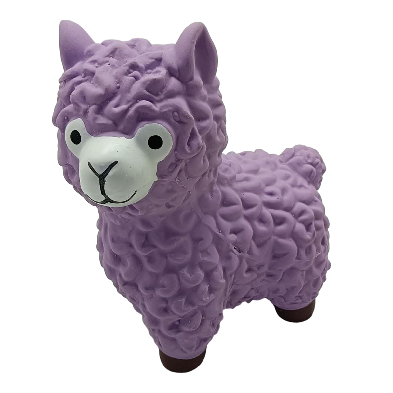 Saterkali Dog Chew Toy, Alpaca Shape Latex Squeaky Concave-Convex Surface Texture Teeth Cleaning, For Small Medium Large Dogs Teething Training Boredom Relief Purple