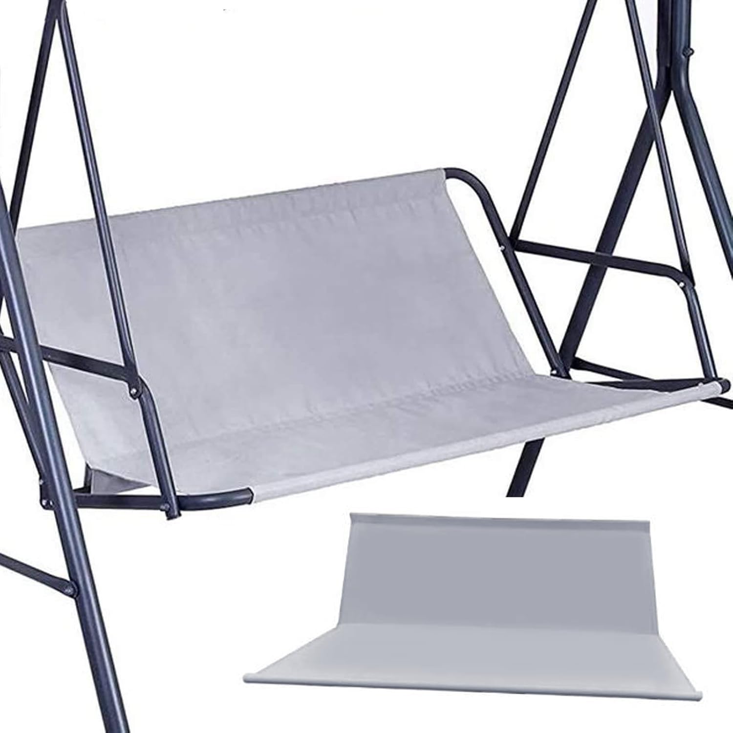 Patio Swing Seat Support, Heavy Duty 600D Oxford Swing Cushion Cover, Waterproof Swing Seat Cover Replacement for 2/3 Seater Patio Garden Swing Chair