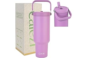 40 oz Insulated Water Bottle with Handle, Fits in Cup Holder
