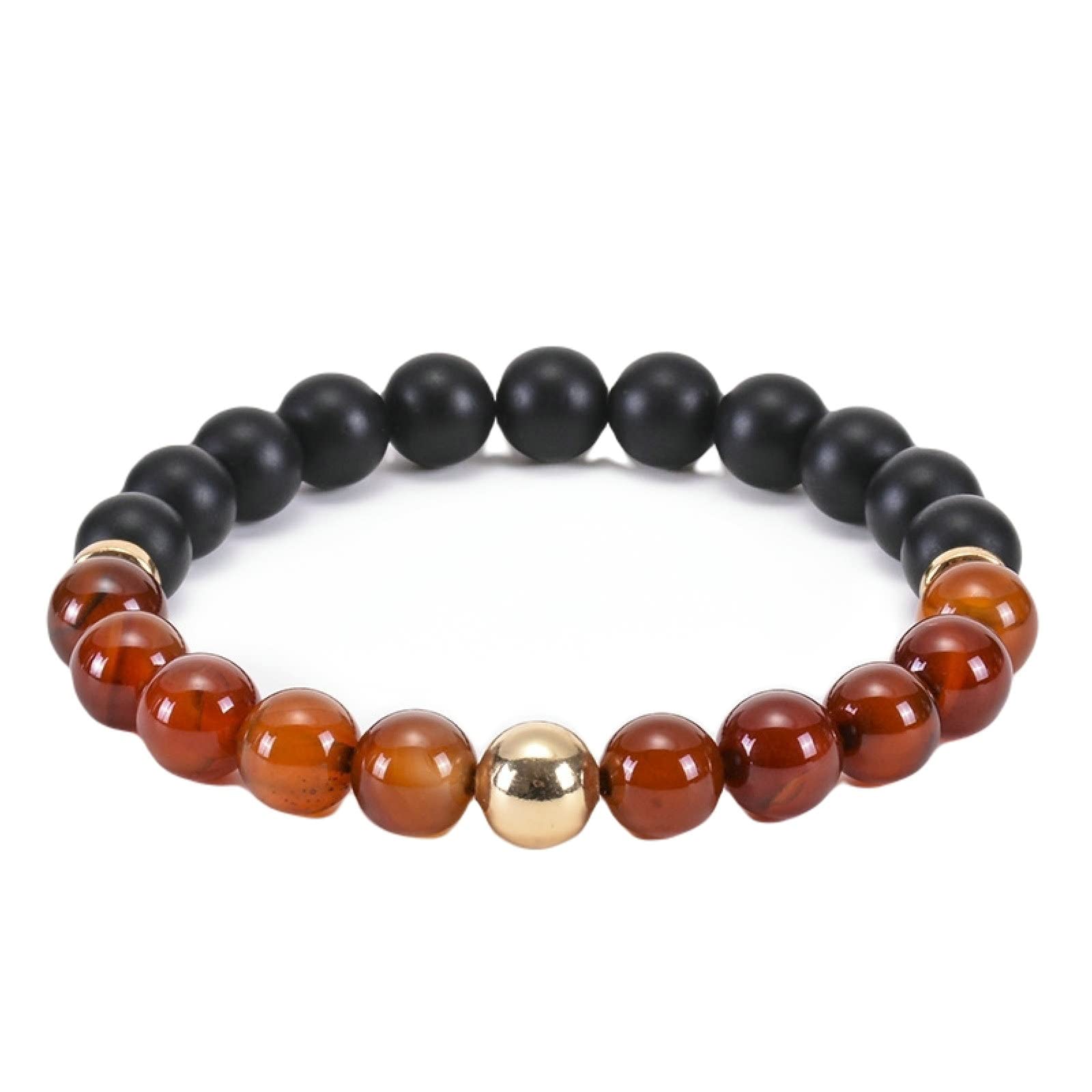 LYGBAOFUL Gioielli da Donna Bracciale con diffusore di Oli Essenziali da Donna Pietra lavica, bracciali Elastici da Uomo in Pietra Naturale da 8 mm Gioielli da 17 cm