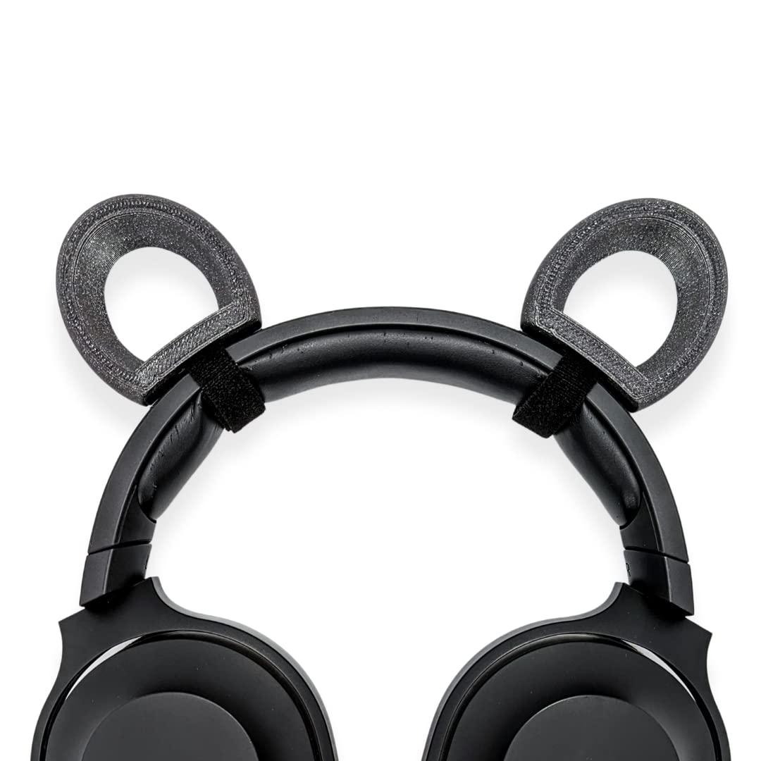 BeamTeam3D Bear Ears for Headphones - Adorable Brown and Panda Bear Headphones Attachment in Various Colors with Self Fastener - Bear Ears for Gamers