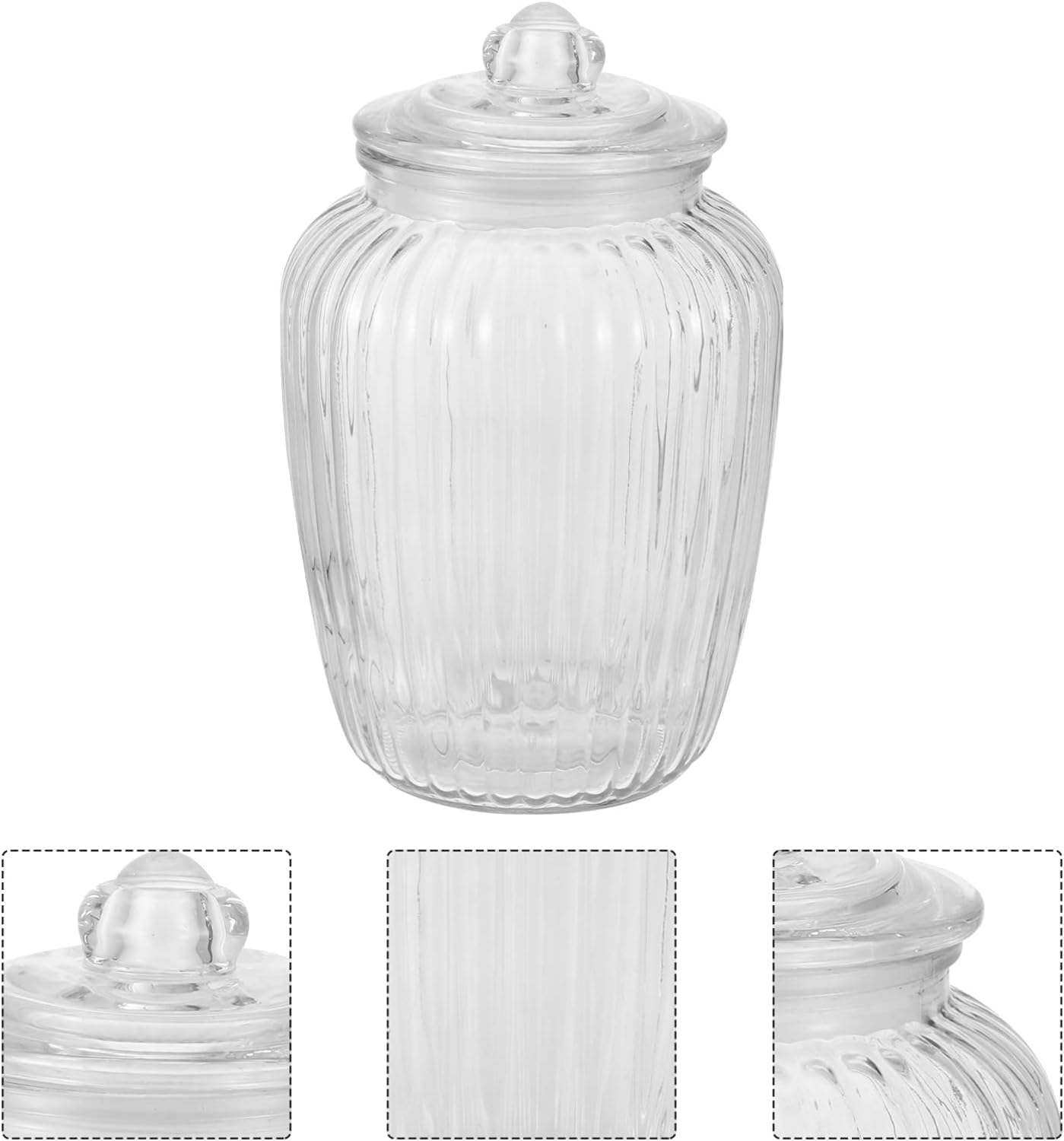 Marmeladengläser, Gläser mit Deckel, Gewürzgläser, Mehlbehälter, luftdichter Glaskanister, großes Fassungsvermögen, Vorratsdose for Lebensmittel, Behälter for lose Kaffeebohnen ( Color : Transparent V