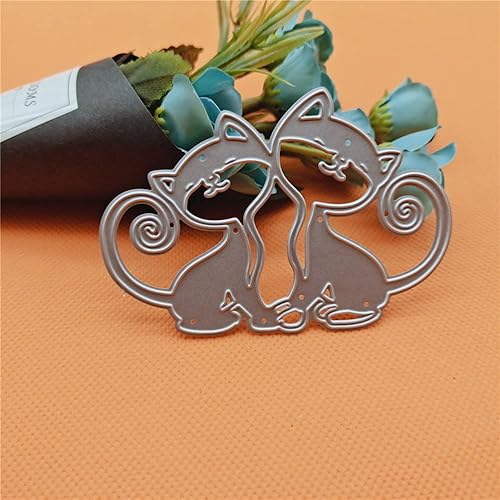 Miniatura 5 de Metal 7 piezas de dibujos animados de gatos troquelados troquelados troquelados de corte en relieve plantillas para hacer tarjetas decoración y