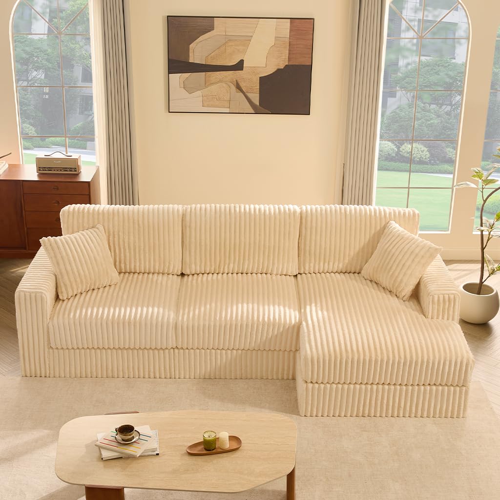 GOSUHI 113 inch L-Shaped Cloud Couch