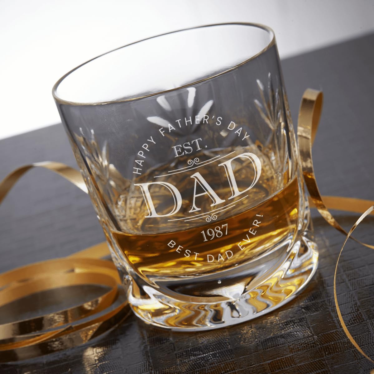 BGExpress Personalised Gifts for Father's Day Crystal Whisky Tumbler - Whiskey Glass Popular Dad's Gifts 400ml