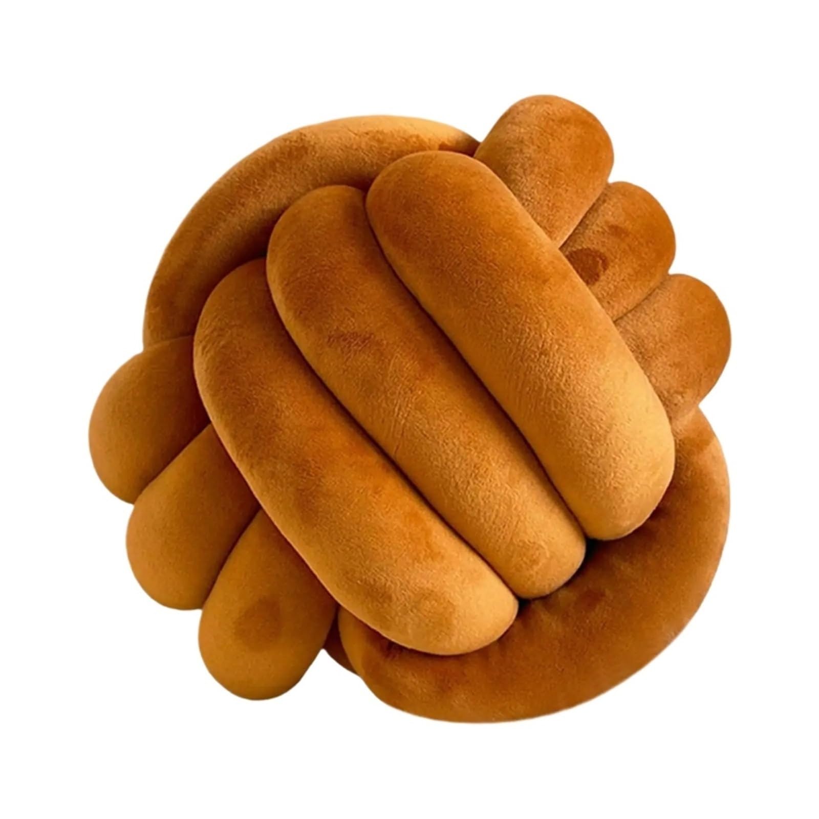 GIYXHU Knotted Plush Soft Knot Ball Pillow Home Decor Cushion Throw Handmade for Couch(Dark Brown)