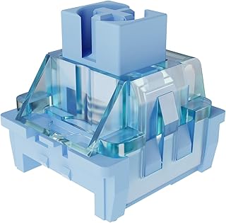 MAGIC-REFINER V3 Mechanical Keyboard Switch, Pre-Lubed Tactile Switches, 3 Pin 50gf RGB SMD Slot, Transparent Cover, MX Key Panda Switches for DIY Kit/Gamer Barebones Keyboard (100 Pcs, Jelly Blue)