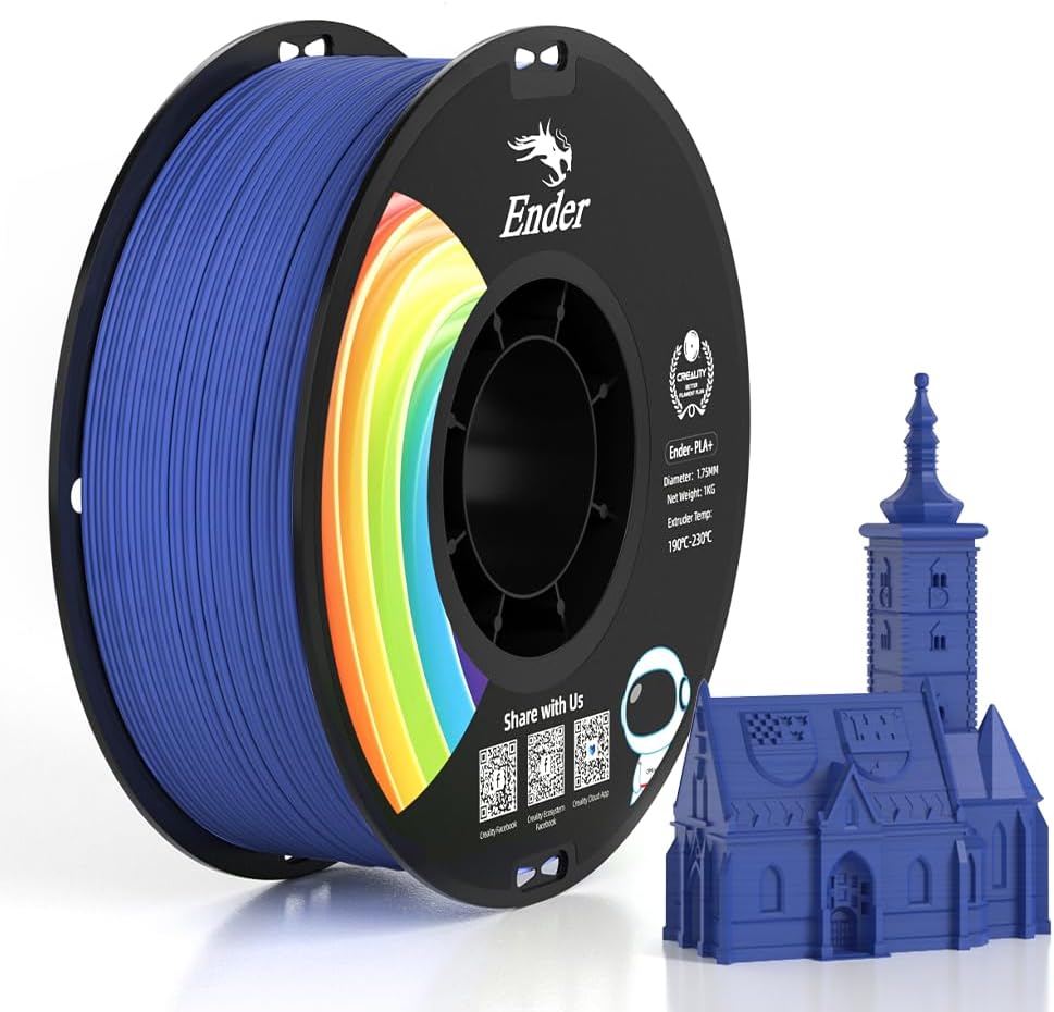 3D Printer Filament, PLA Plus Filament 1.75mm Rainbow, PLA Pro Toughness Upgraded Dimensional Accuracy +/- 0.03mm, 1KG Spool(2.2lbs) Ender PLA+ Filament for Most 3D Printer