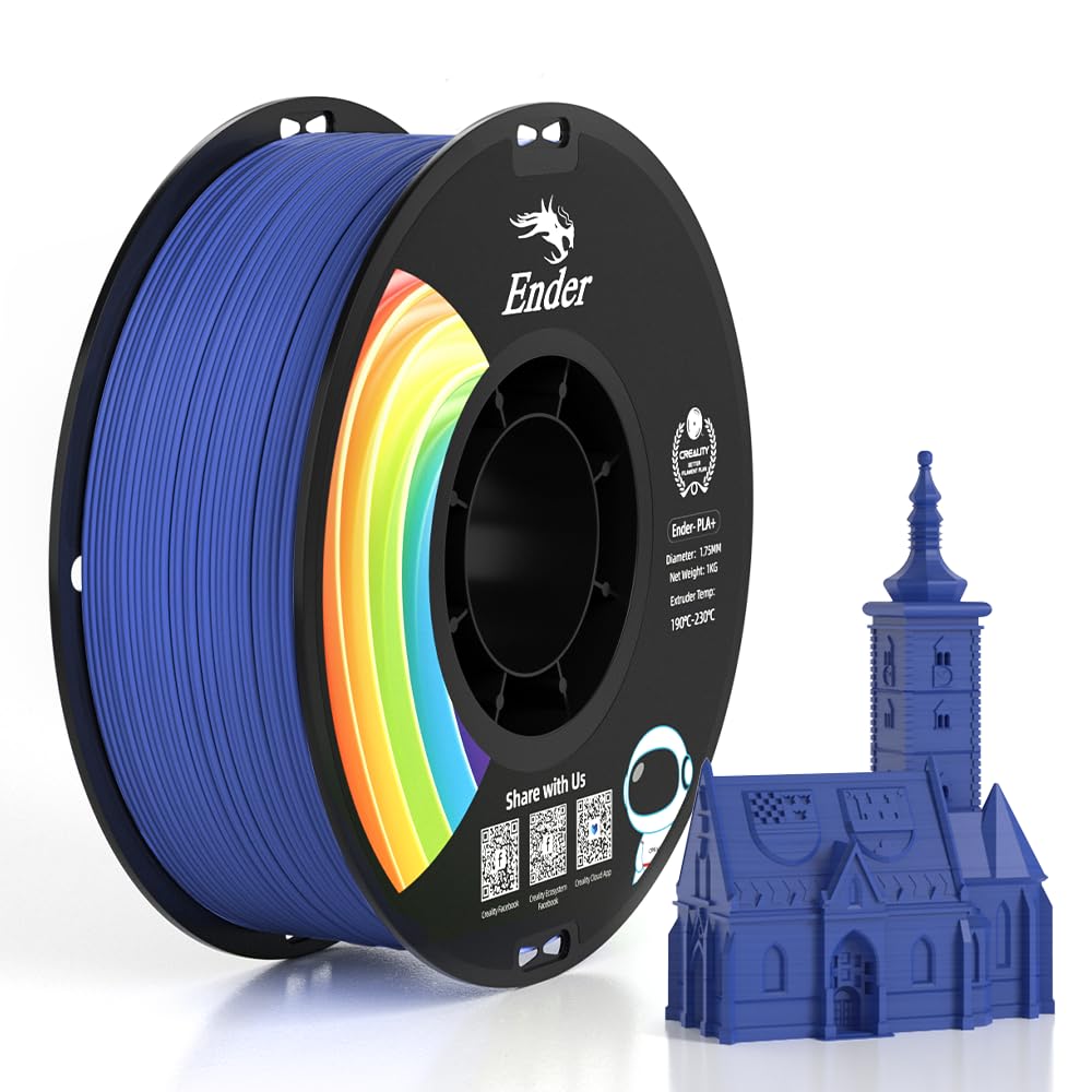 Creality3D Printer Filament, PLA Plus Filament 1.75mm Navy Blue, PLA Pro Toughness Upgraded Dimensional Accuracy +/- 0.03mm, 1KG Spool(2.2lbs) Ender PLA+ Filament for Most 3D Printer