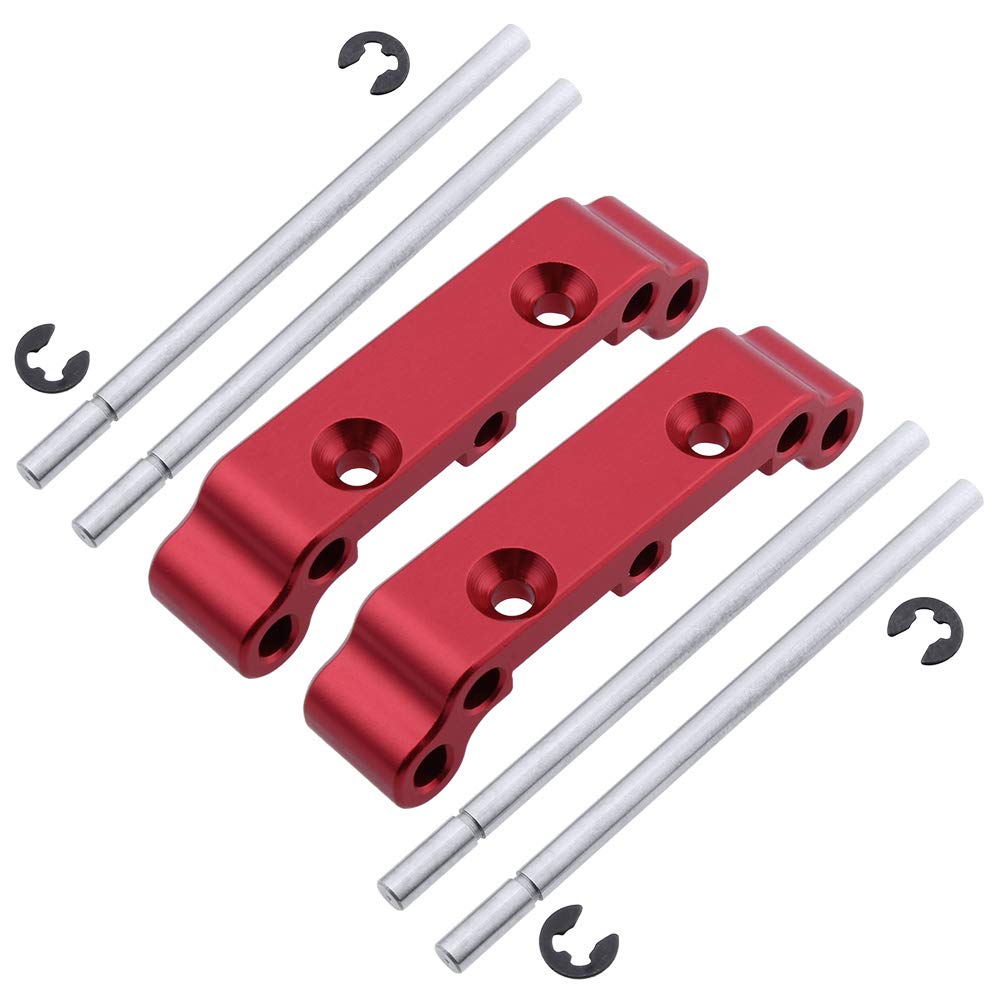 HobbyparkAluminum Susp Hinge Pin Holder, Front & Rear,Replacement of 31210 for 1/10 Himoto E10 RC Car Truck Buggy Truggy (2-Pack) (Red)
