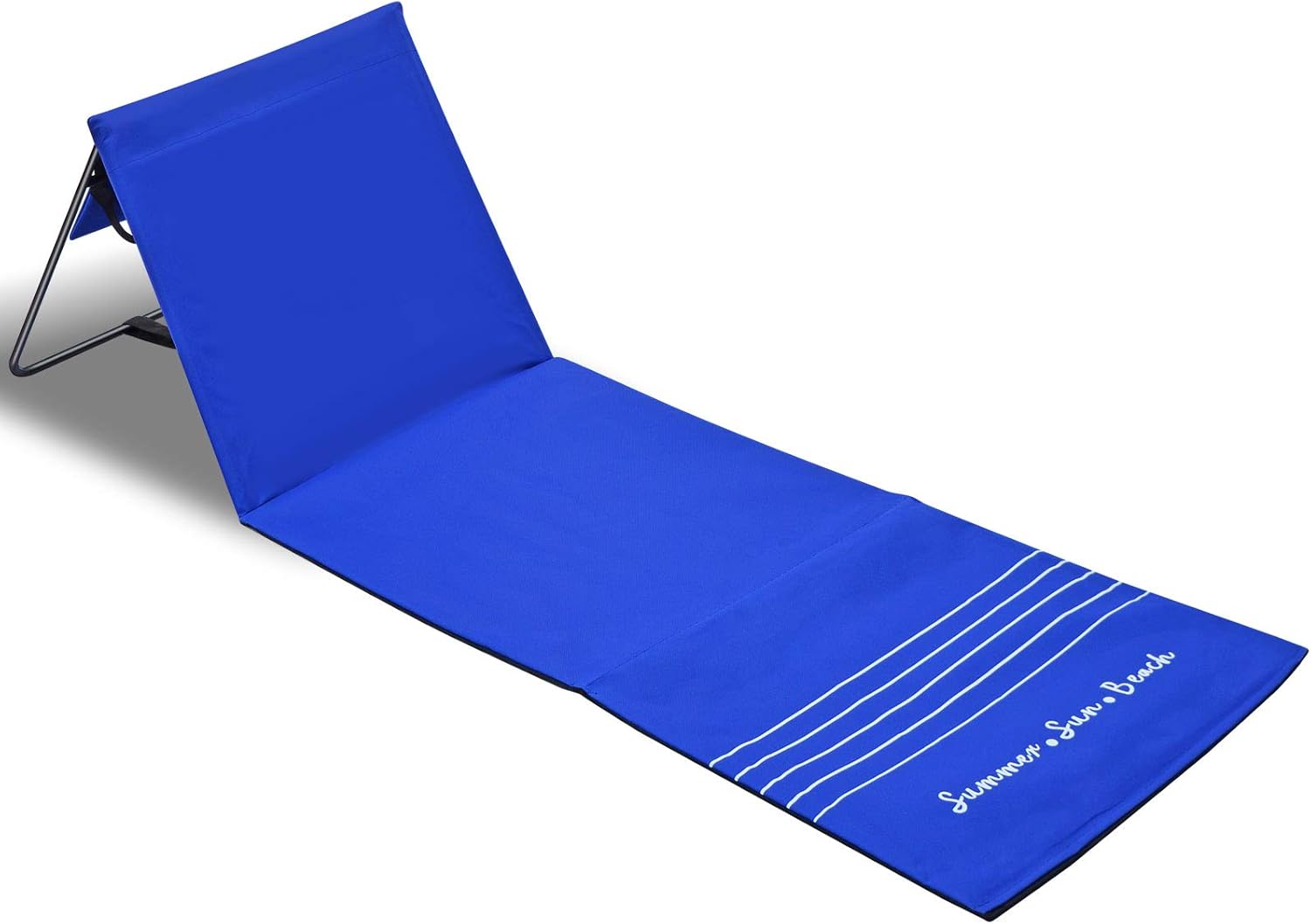 BenefitUSA Outdoor Portable Lounge Chair Beach Reclining Lounger Chair Ground Mat Beach Pool (Dark Blue)