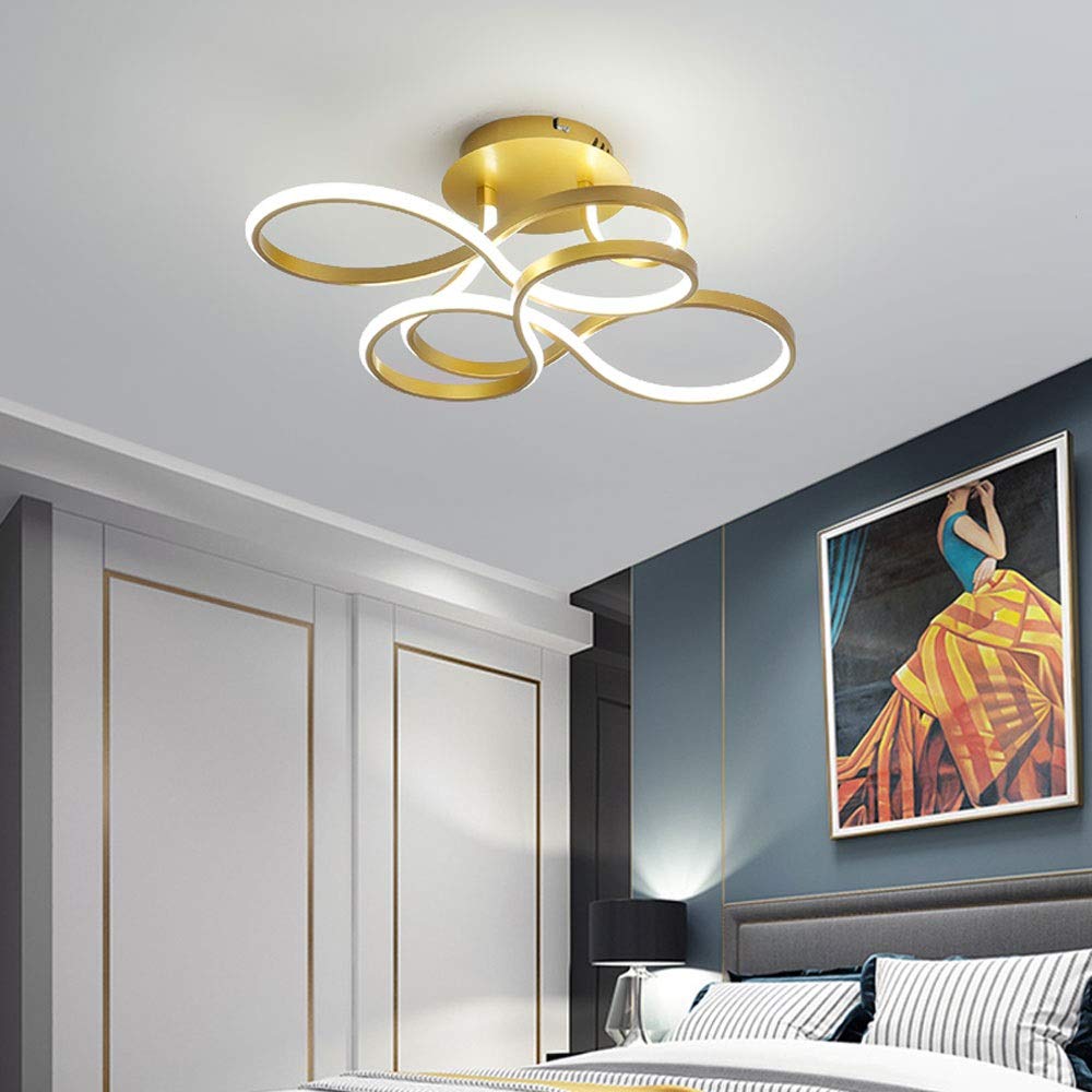 Generico Lampadario, Plafoniera a LED Lampada semplice Lampadari dimmerabili telecomandati Acrilico Alluminio Creativo Soggiorno Camera da letto Illuminazione Lumen