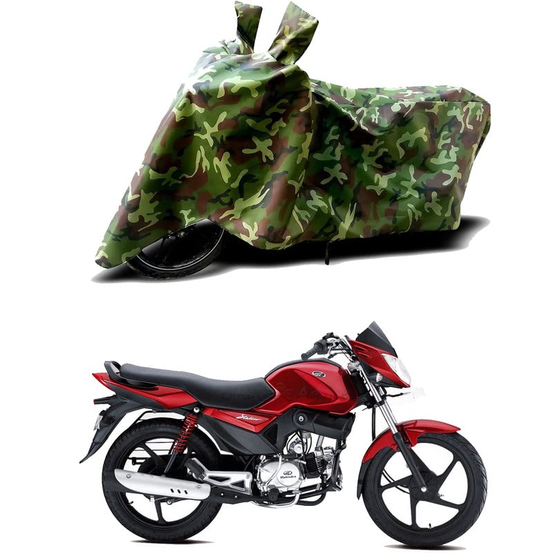 Image of 100% Water Resistant Full Bike Scooty Two Wheeler Body Cover Compatible for Mahindra Stallio /UV-Rays /Heat Protection /Birds Dropping /Scratchproof /Dust Proof /Waterproof /All Varient[Green MJ]