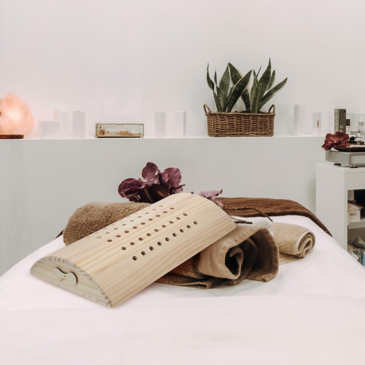 Wood Moxibustion Pillow Wooden Sauna Headrest Sauna Backrest Pillow Wood Neck Lumbar Head Support for Room Supplies Accessories