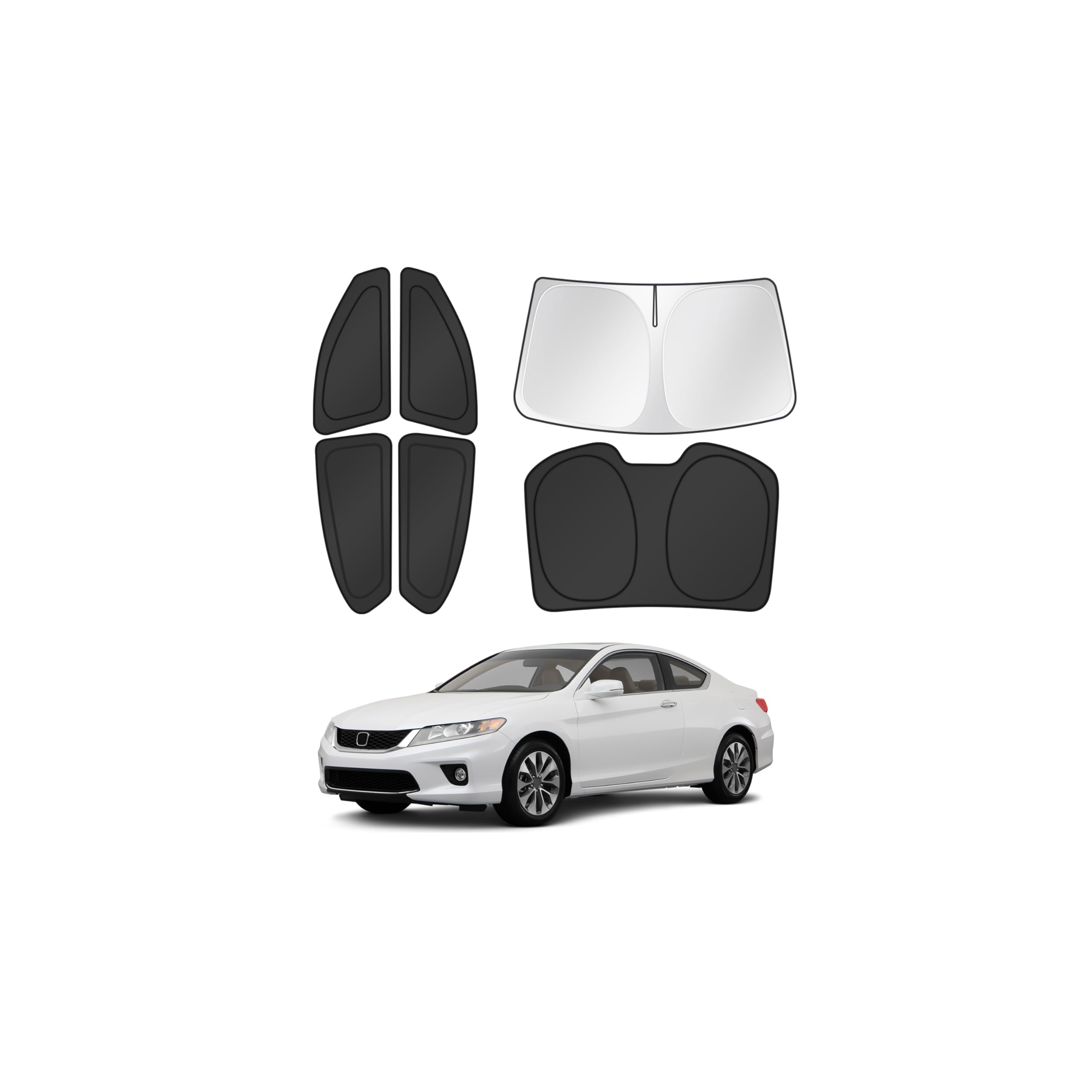Canvcle Window Shades for 2013-2017 Honda Accord Accessories Windshield Sun Shade Side Rear Window Cover Sunshade Sun Visor Shield Privacy Protection for Camping Keep Vehicle Cool Black 6PCS