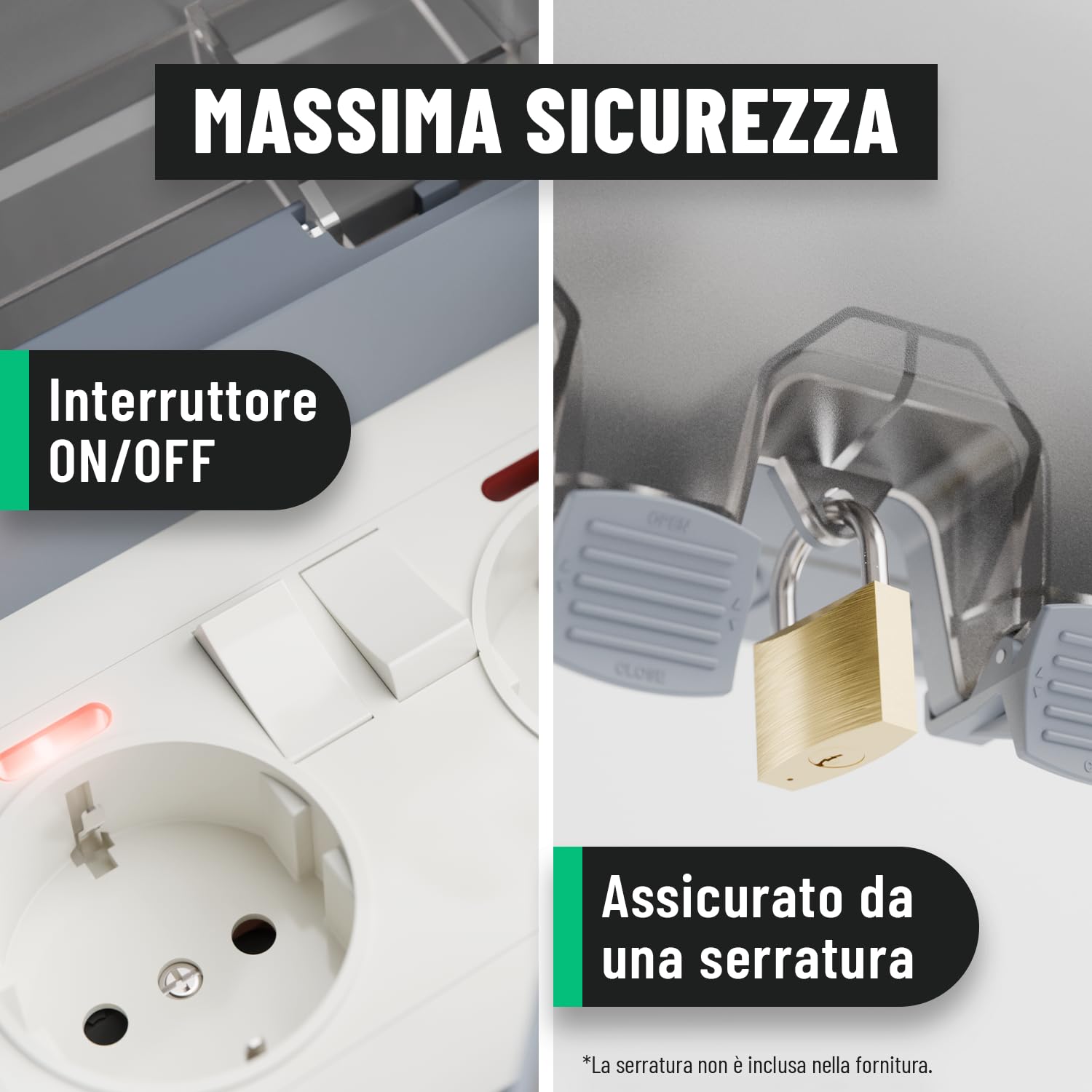 greate presa esterna impermeabile con interruttore - Presa elettrica esterno IP66 - Presa da esterno impermeabile, presa elettrica da esterno, scatola presa elettrica esterna, presa esterno