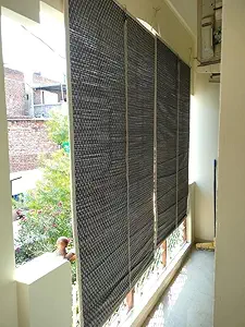 TCLPVC Natural Bamboo Blind Balcony Closer Curtain Screen Shade Outdoor Closer 4/7 ft