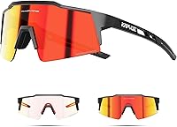 Vista 18 de KAPVOE Gafas de ciclismo fotocromáticas MTB Gafas de sol transparentes para bicicleta de montaña, gafas de transición, deportes de béisbol y correr