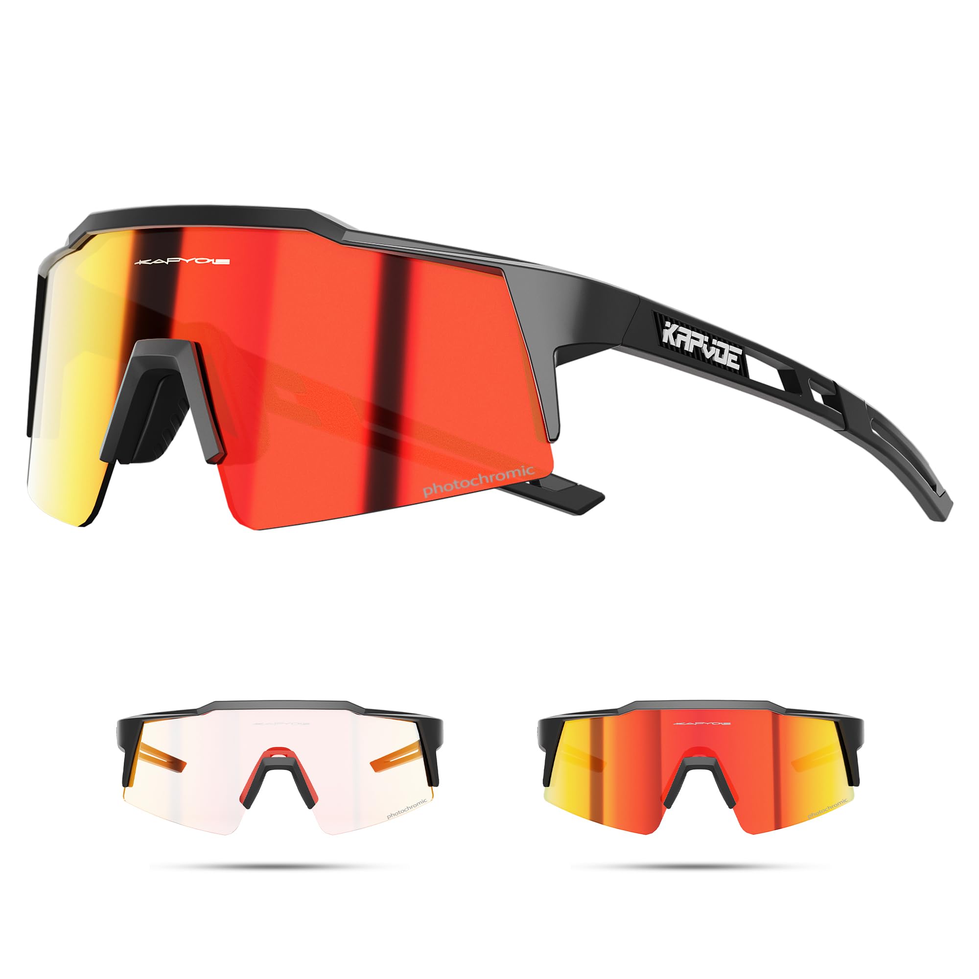 Photochromic Cycling Glasses Men Women Clear Transition Mountain Bike Sunglasses Sports Baseball Running - K9023
