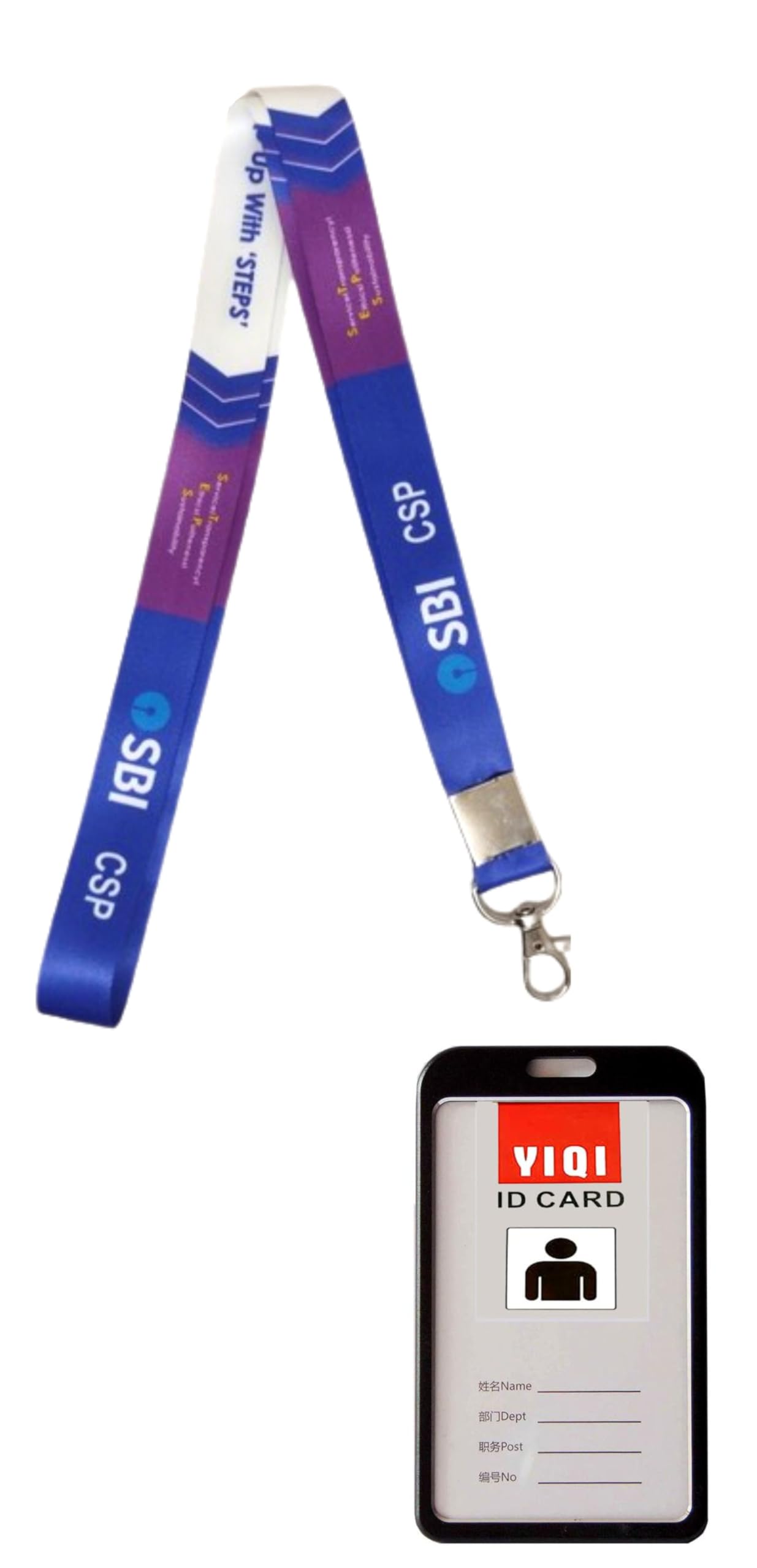 SBI CSP Lanyard for Customer Service Point Polyester Neck Strap with  Hook16mm Durable ID Card Holder
