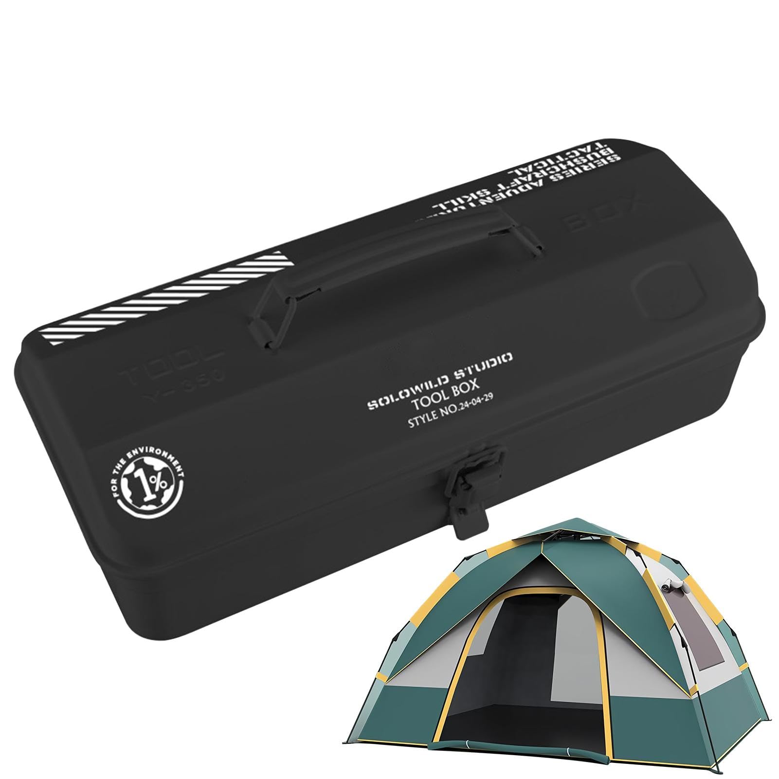 Portautensili | Scatola portautensili in metallo con manico – Valigetta multiuso portatile, organizer per campeggio, escursionismo, viaggi | Custodia multiuso, cassetta degli attrezzi portatile, organizer per campeggio, escursionismo, v