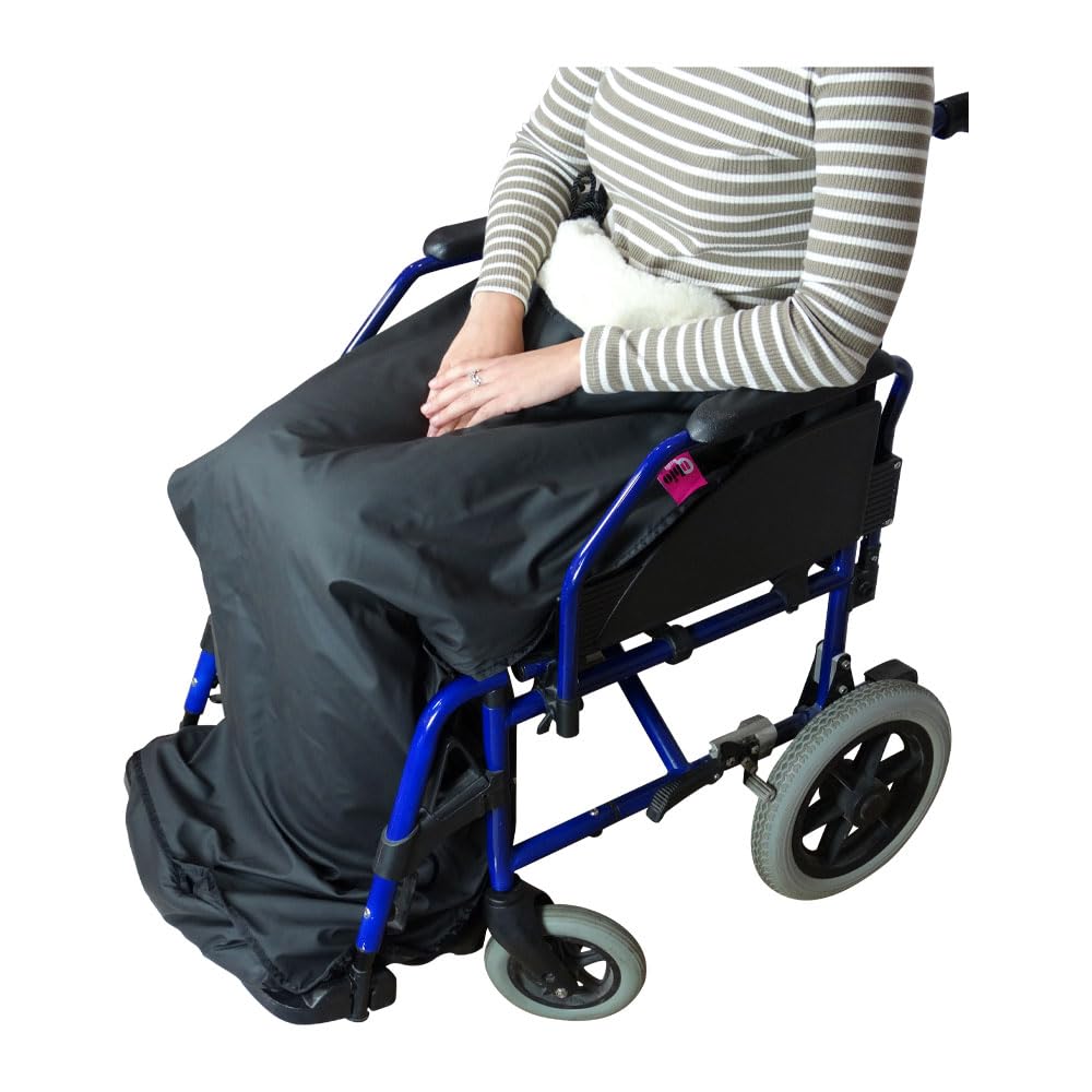 Ubio Saco Térmico Impermeable para Silla de Ruedas | Manta Cubrepiernas Cálida y Suave Antideslizante de Invierno | Protección contra Lluvia y Frío | Talla L 180cm | Fabricado en España