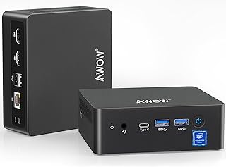 AWOW Mini PC Windows 10, 8GB RAM 128GB Storage Mini Desktop Computer, Intel J4115 Micro Computer Support 4K Triple Screen Display, 2.4G/5G WiFi, HDMIx 2, USB3.0X 2, Gigabit Ethernet, Bluetooth4.2