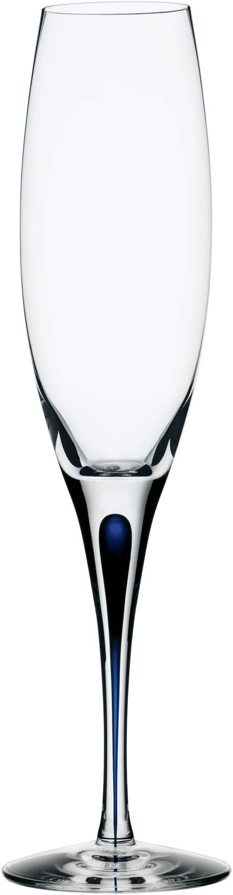Intermezzo 7 Ounce Champagne Flute, Clear/Blue