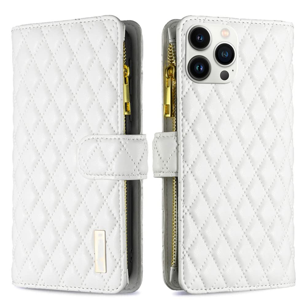 GUVAGI Custodia per iPhone 11, con nastro, custodia per iPhone 11, custodia a portafoglio con chiusura lampo, resistente agli urti, con chiusura magnetica, per ragazze, con catena (nero