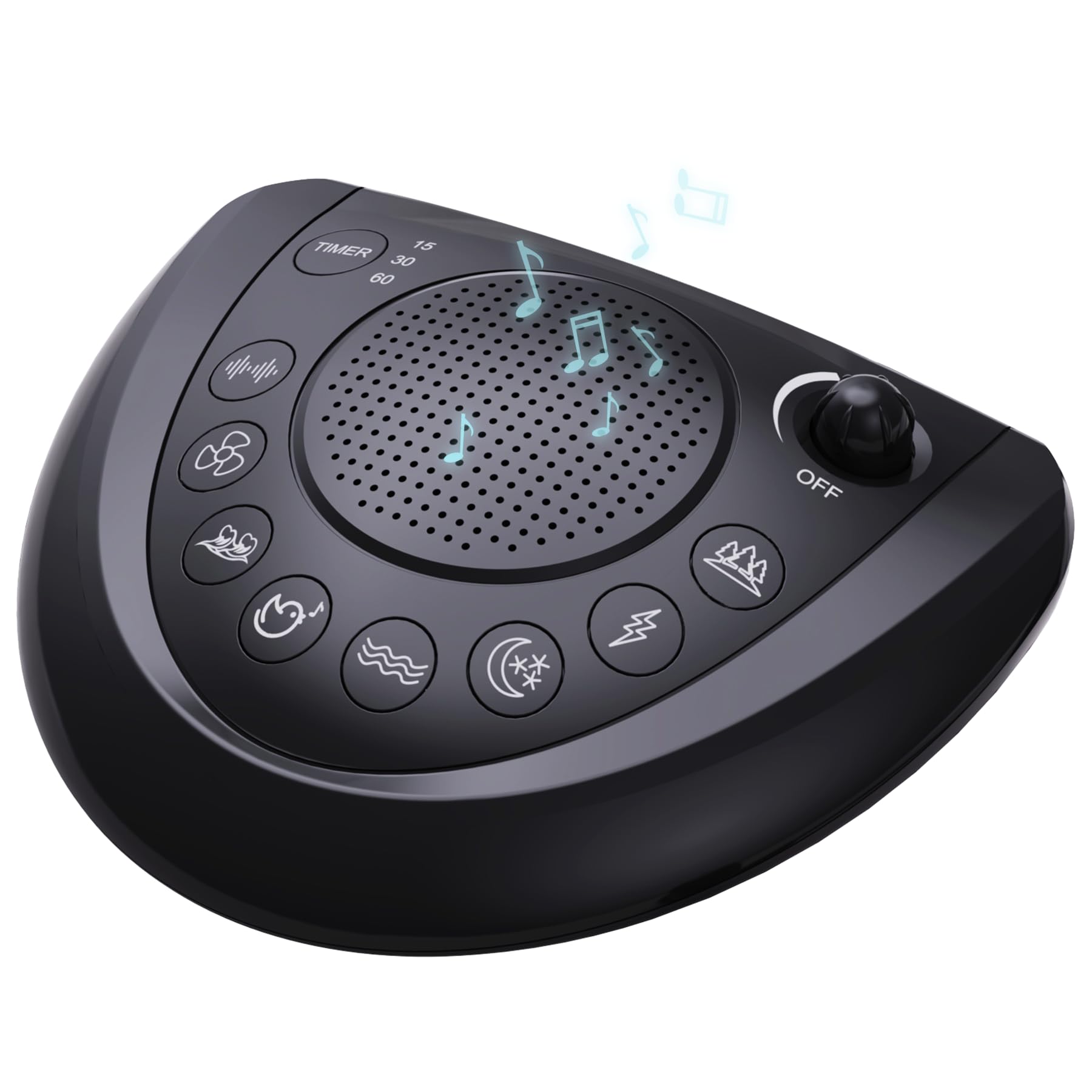 White Noise Machine, Portable Sleep Sound Machine with 24 Soothing Sounds, Timer & Memory Function, Headphone Jack, USB Charging, Powered by AC or Battery for Baby, Kids, Adults, Travel