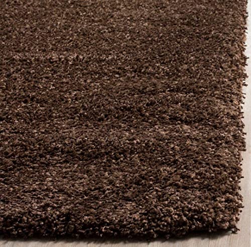 Image of Carpet for Hallway, Kitchen, and Modern InteriorsCarpetCozy Shag Runner for Living Room, Bedroom & Office Decor ETC Size 5x7 feet, Patten-Solid Coffee