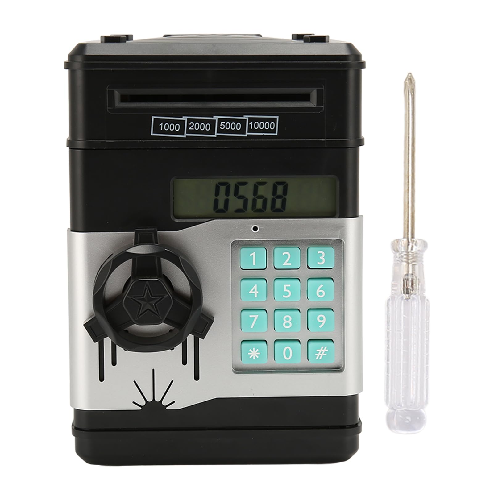 Electronic Money Bank, Password Protected Piggy Bank for Kids, ATM Style Savings with LCD Display, Teaches Financial Management, Ideal Boys Girls Children