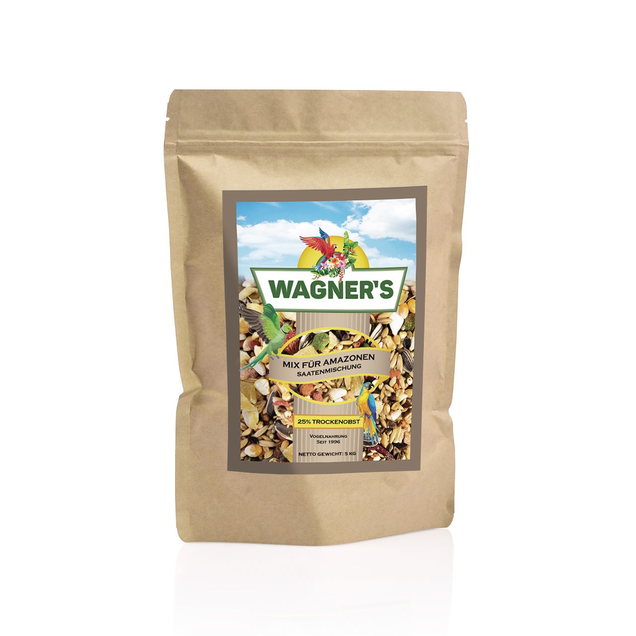 Wagner's | Amazonenfutter - 5 kg Mix Saaten & Obst für Amazonen