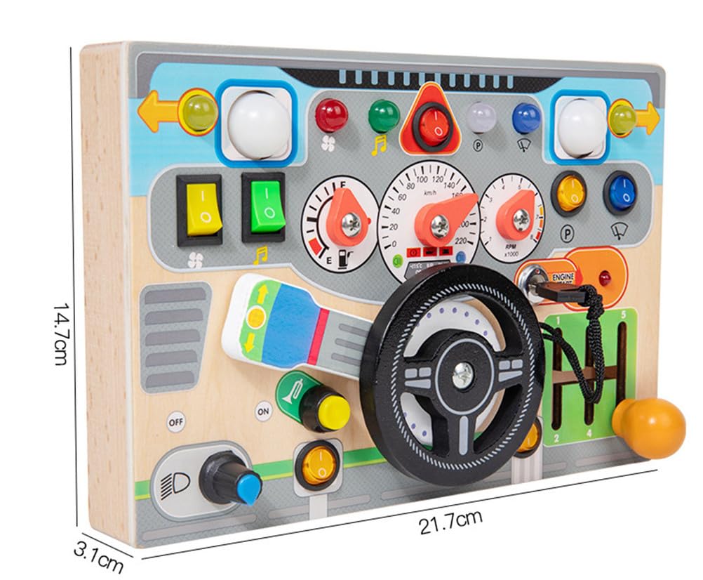 Holz-Busyboard-Lenkspielzeug, Fahrsimulator-Spielzeug, Montessori-Sinnesbildungsspielzeug