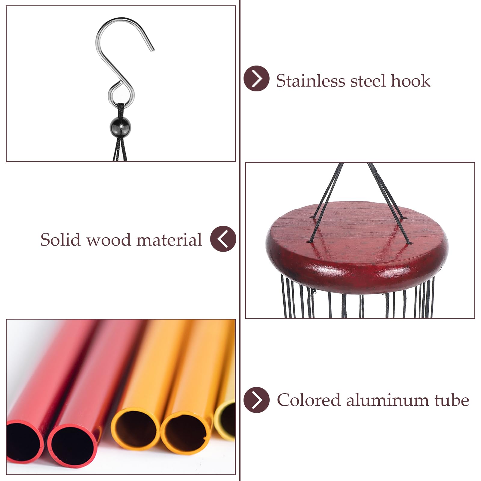 Campanello A Vento 50 Pezzi - Tubi In Alluminio, Multicolore, Per Giardino, Terrazzo, Decorazione - Foto 5