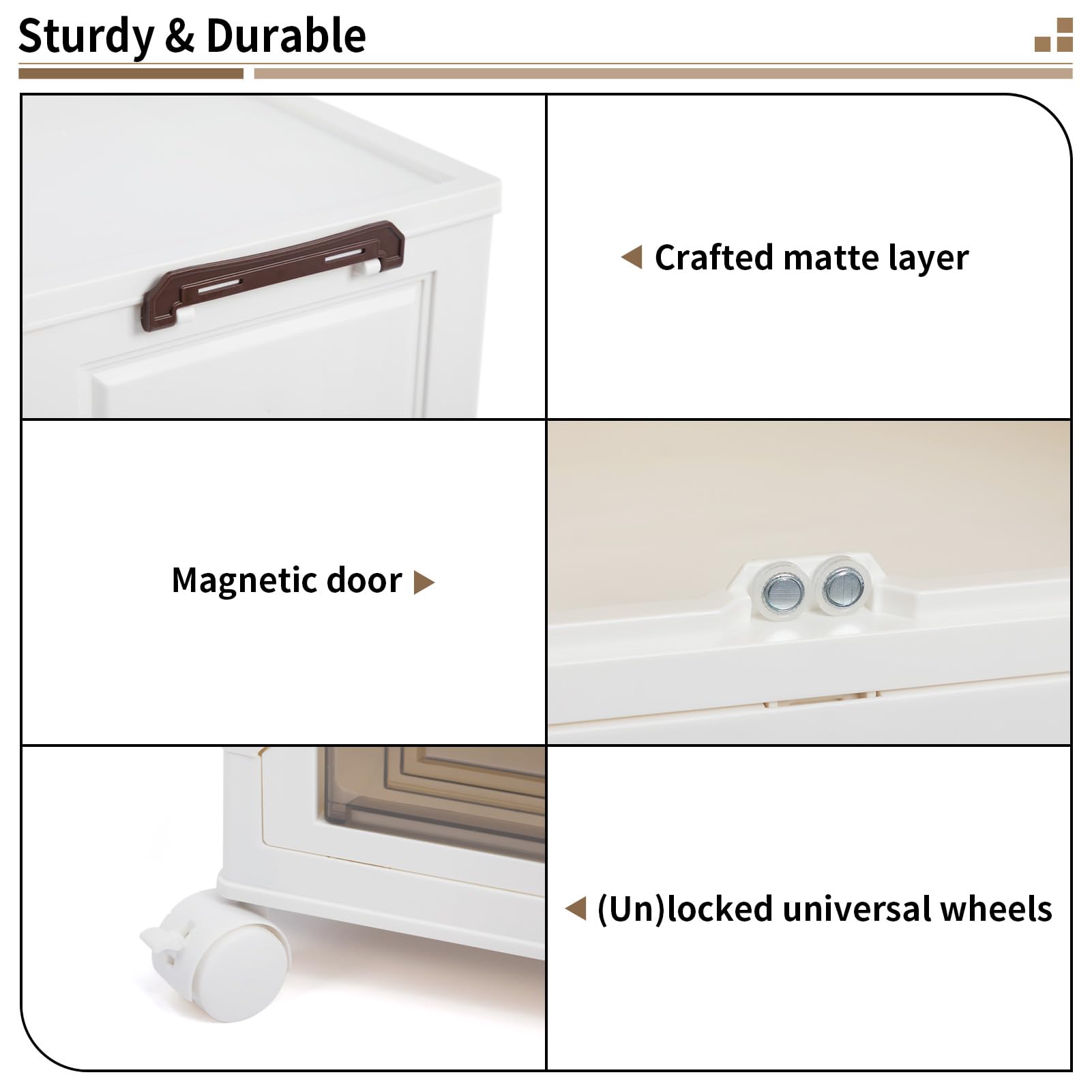 DreamHaven Caja De Almacenaje Plegable De 5 Niveles con Puertas, Apilable, De Plástico con Ruedas, Organizador De Armario para Dormitorio, Baño, Cocina Y Sala De Estar.