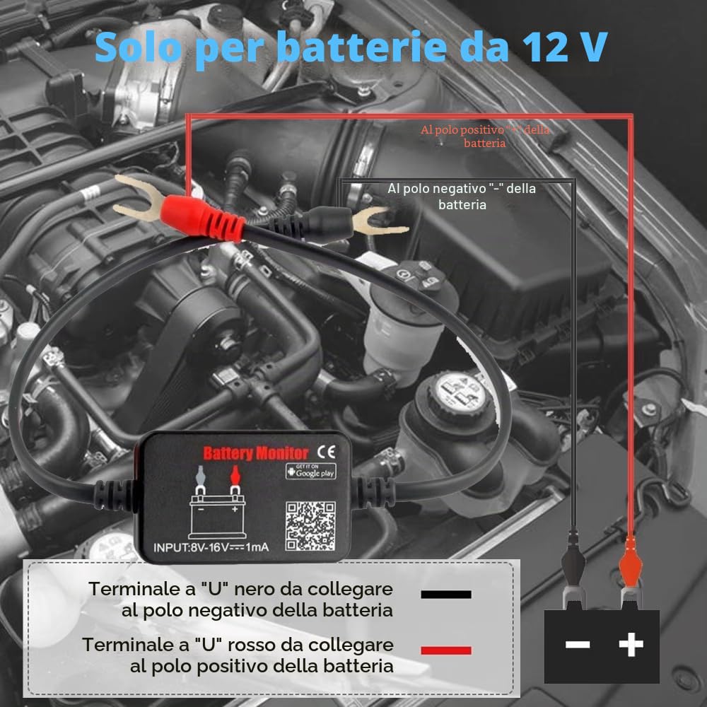 Ampnogy 12 V Bluetooth battery monitor