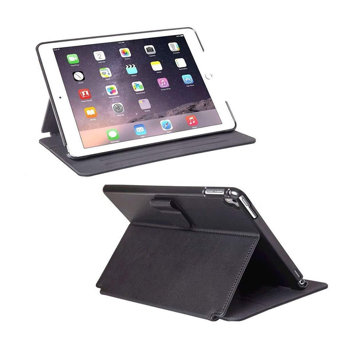 Apple iPad Pro 9.7 Folio Case - Slim Cover Defender with Smart Folding Stand - iPad Pro 9.7 Case - Black