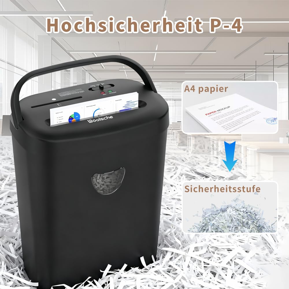 12-Sheet Cross Cut Paper Shredder,6.4Gallons HeavyDuty Paper/CD/Card Ultra Quitet Shredder for Home andOffice
