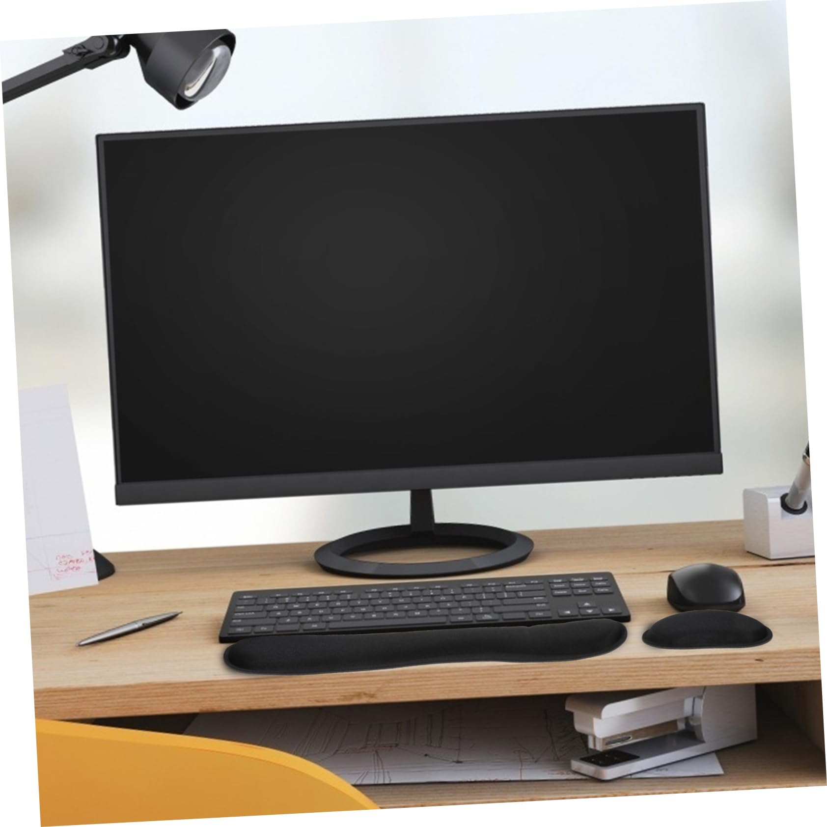 MAGICLULU 3sätze Memory Foam Handballenauflage Set Ergonomische Und Mausunterlage Für Bequemen Rutschfeste Unterseite Für Büro Und Gaming Unterstützt Handgelenke Und Verbessert Die