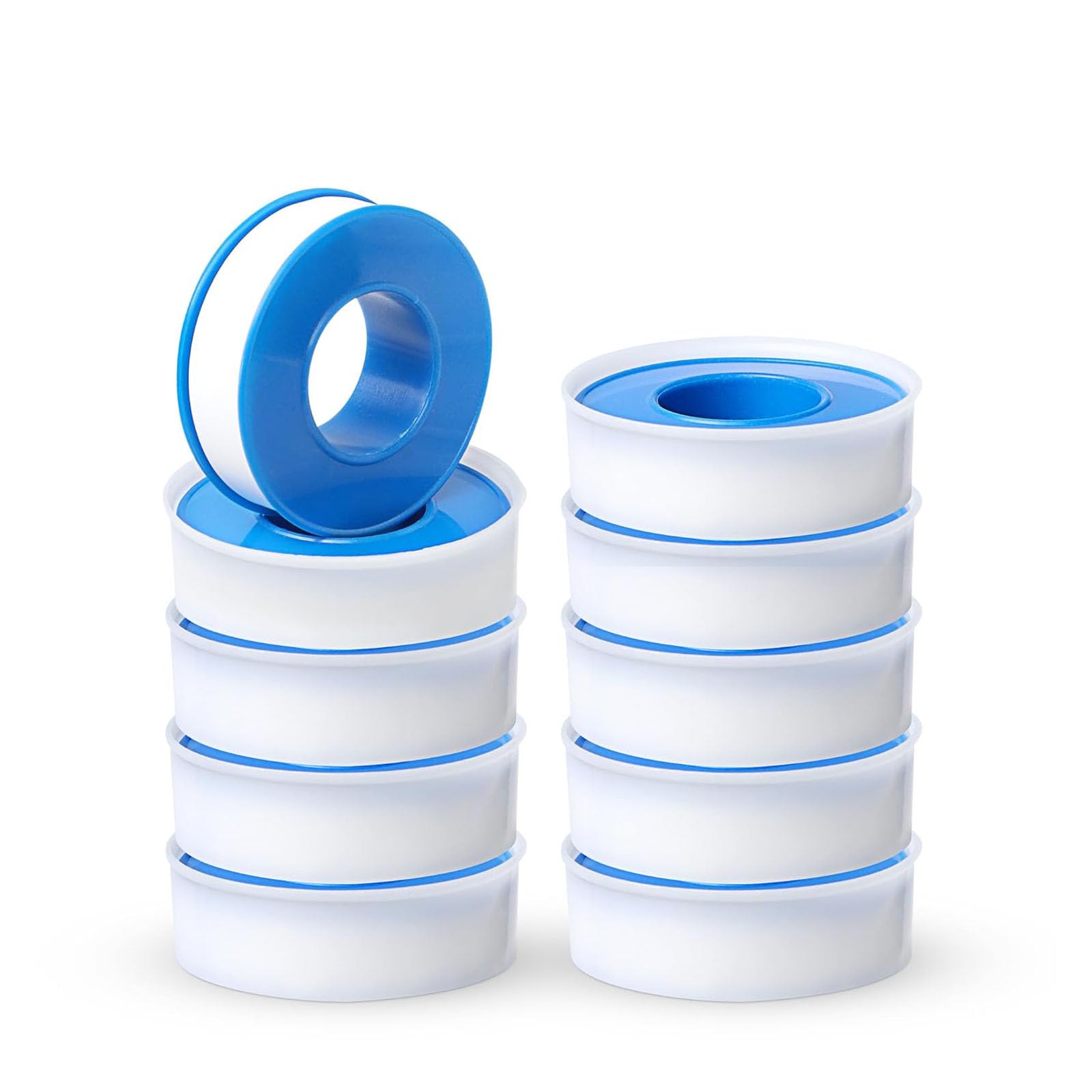 HBSTUDIO 10 Rolls Extra Long Teflon Tape 12mm(W) X 10m(L), Plumbers PTFE Tape – Thread Seal,Perfect for Shower Heads and Pipe,Home Plumbing Pipe Sealing Sealant Tape