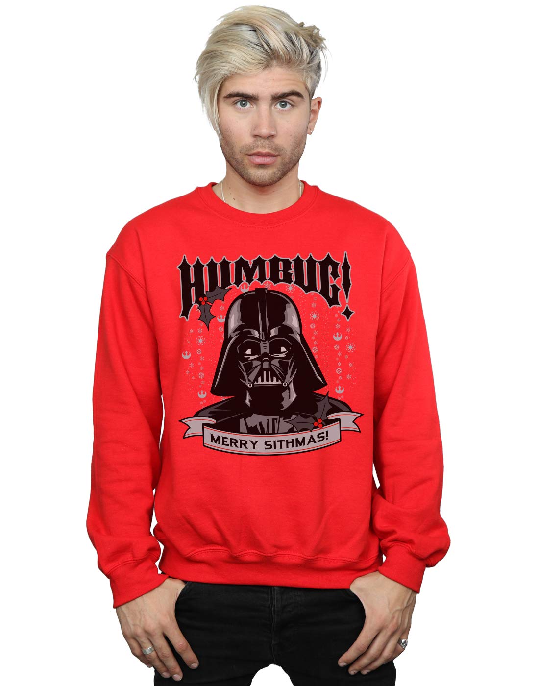 Absolute Cult Star Wars Men's Darth Vader Humbug Sweatshirt Red XXXX-Large
