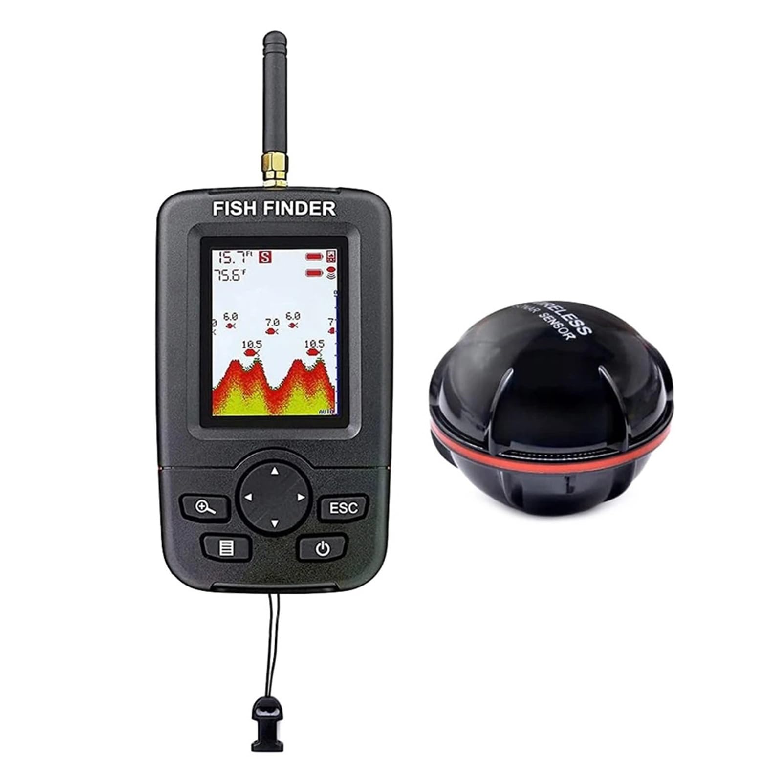 Ecoscandaglio, Ecoscandaglio ecoscandaglio portatile senza fili per pesca con display LCD 45 m