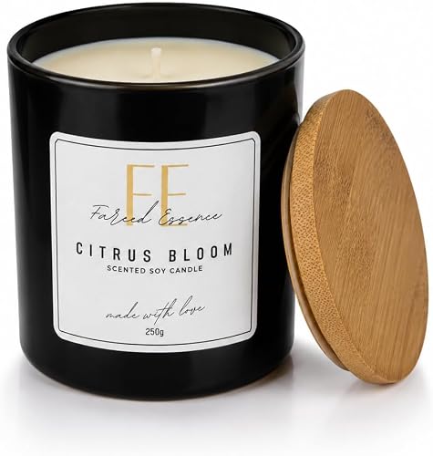 Citrus Bloom Scented Soy Candle 250g, Hand-Poured Aromatherapy