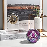 Vista 4 de Juego de 6 bolas decorativas, 6 cm / 2.4 pulgadas, bolas de mosaico de cristal rojo brillante para decorar cuencos, jarrones, mesas, bodas, fiestas