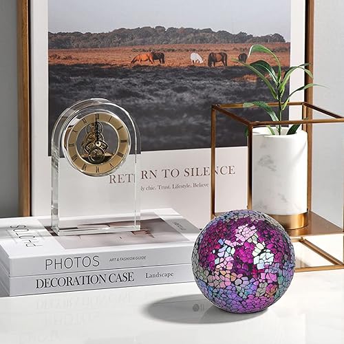 Miniatura 4 de Juego de 6 bolas decorativas, 6 cm 2.4 pulgadas, bolas de mosaico de cristal rojo brillante para decorar cuencos, jarrones, mesas, bodas, fiestas